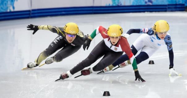 Which icy destination served as the original runway for speed skating back in the day?