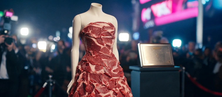 Who wore a dress made entirely of raw beef to the 2010 MTV Video Music Awards?